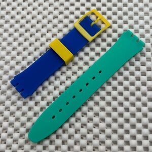 Blue and Aqua Watch Band (Strap Only) - fits Swatch Gent model